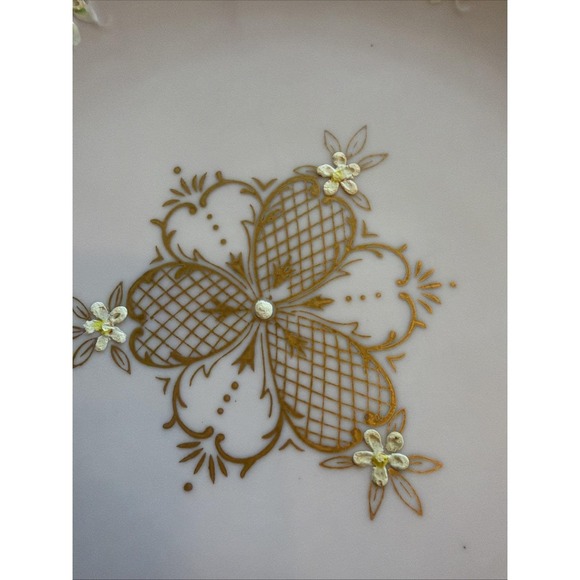 Antique European Porcelain Cabinet Plate c1890–1910 Gilt Pink Floral 6105 - Picture 2 of 8